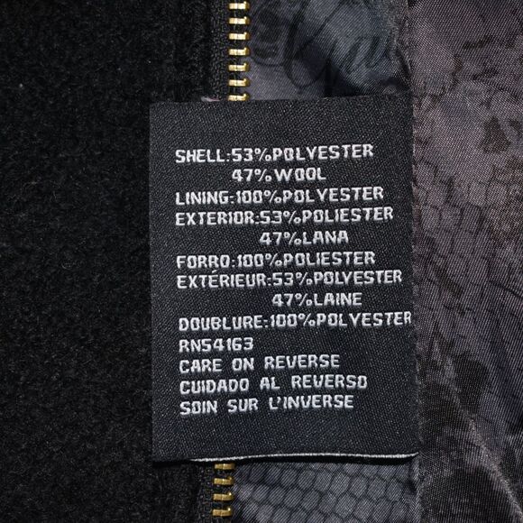 GUESS Women's Wool-Blend Black A-line Fit Swing/Trench Coat Size XL - Picture 7 of 10